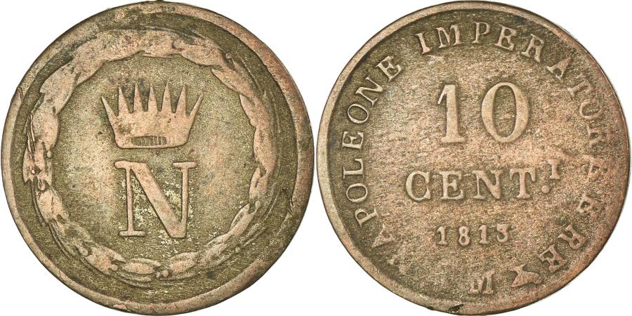 World Coins - Coin, ITALIAN STATES, KINGDOM OF NAPOLEON, Napoleon I, 10 Centesimi, 1813