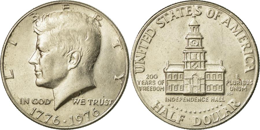 US Coins - Coin, United States, Kennedy Half Dollar, Half Dollar, 1976, U.S. Mint