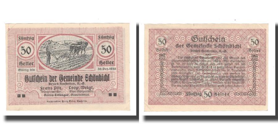 World Coins - Banknote, Austria, Schönbichl N.Ö. Gemeinde, 50 Heller, texte 1, 1920