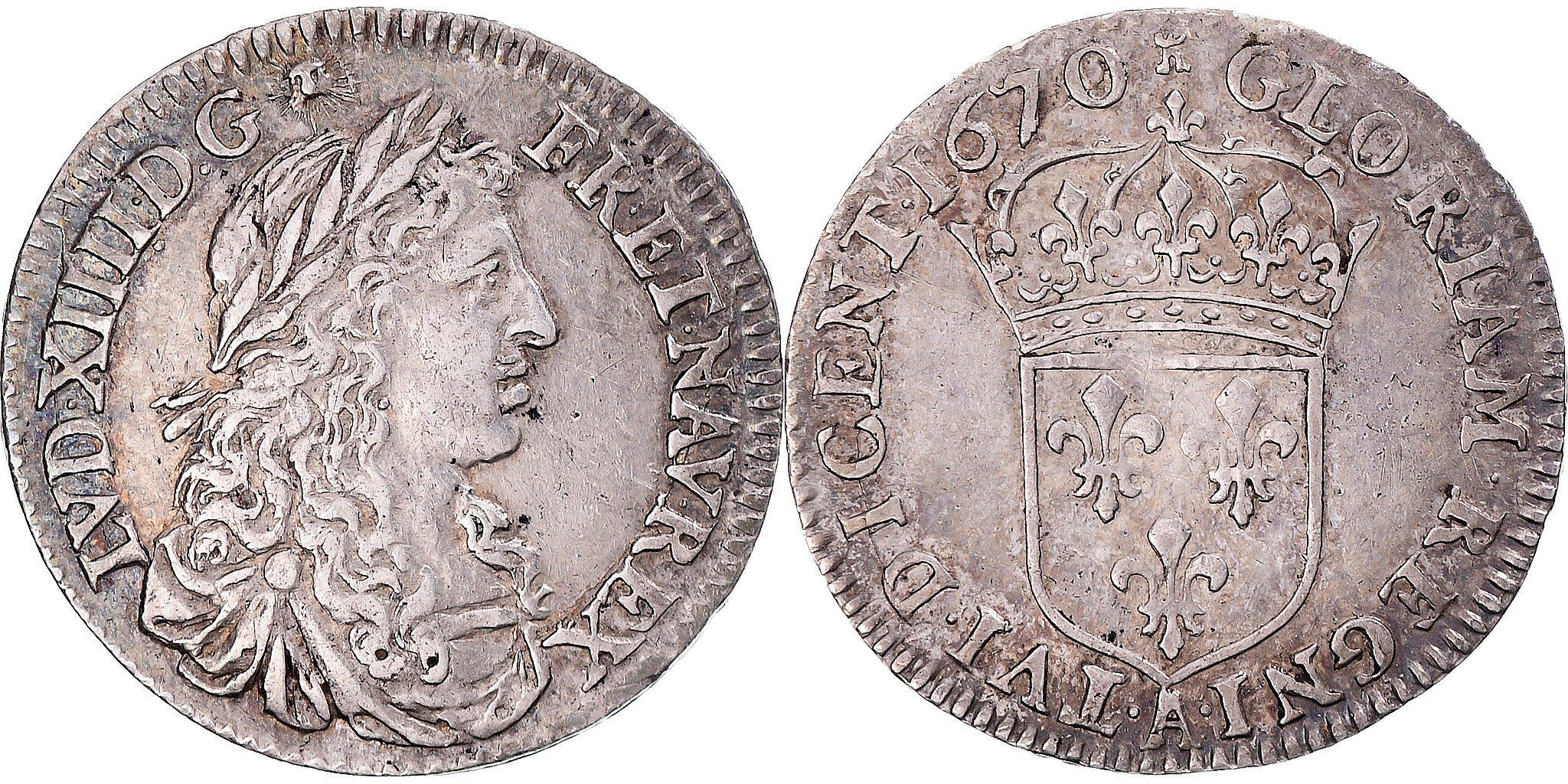 1645年 フランス ルイ14世 ジェトン銀貨 ニル ニシ コンシリオ ギア