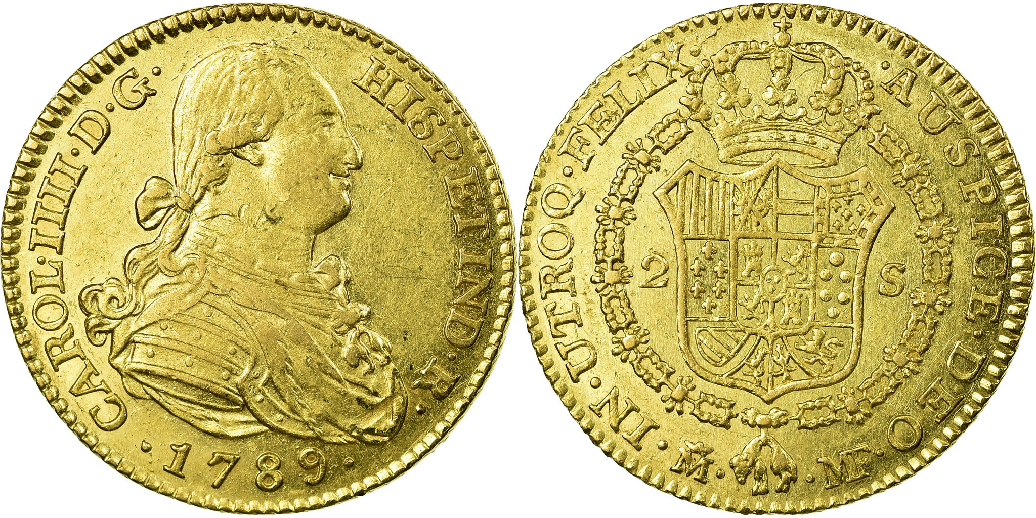 1789年 カルロス4世 2レアル銀貨 1789年 カルロス4世 2レアル銀貨 美術品・アンティーク
