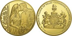 World Coins - United Kingdom, Medal, William et Kate, The Royal Kiss, Copper Gilt,