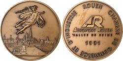 World Coins - France, Medal, Aéroport de Rouen, Vallée de Seine, 1991, Bronze,