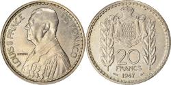 World Coins - Coin, Monaco, Louis II, 20 Francs, Vingt, 1947, , Copper-nickel