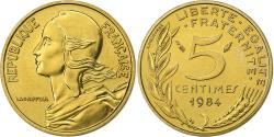 World Coins - France, 5 Centimes, Marianne, 1984, Paris, FDC, Aluminum-Bronze,