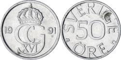 World Coins - Sweden, 50 Öre, 1991