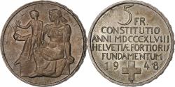 World Coins - Switzerland, 5 Francs, 1948, Bern, Silver, , KM:48