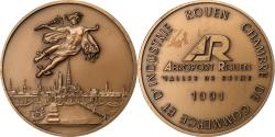 World Coins - France, Medal, Aéroport de Rouen, Vallée de Seine, 1991, Bronze,