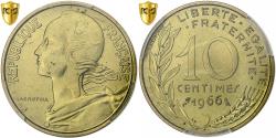 World Coins - France, 10 Centimes, Marianne, 1966, Paris, Aluminum-Bronze, PCGS,