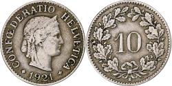 World Coins - Switzerland, 10 Rappen, Libertas, 1921, Bern, Copper-nickel, , KM:27