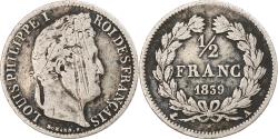 World Coins - Coin, France, Louis-Philippe, 1/2 Franc, 1839, Paris, , Silver