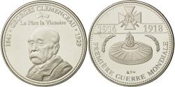 World Coins - France, Medal, Première Guerre Mondiale, Georges Clémenceau,
