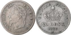 World Coins - France, Napoleon III, 20 Centimes, 1867, Paris, Silver, , Gadoury:309