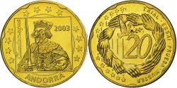 World Coins - Andorra, Fantasy euro patterns, 20 Euro Cent, 2003, , Brass