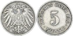 World Coins - Coin, GERMANY - EMPIRE, Wilhelm II, 5 Pfennig, 1912, Karlsruhe,