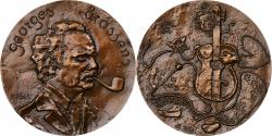 World Coins - France, Medal, Georges Brassens, Guitare, 1989, Bronze, Rodi,