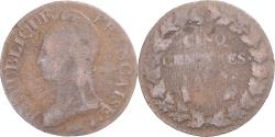 World Coins - Coin, France, Dupré, 5 Centimes, Metz, , Copper, Gadoury:126/126a