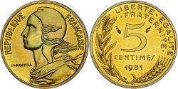 World Coins - Coin, France, Marianne, 5 Centimes, 1981, Paris, série FDC,