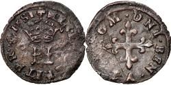 World Coins - Coin, France, Henri III, Liard à l'H couronnée, 1581, Paris, Rare,