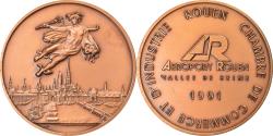 World Coins - France, Token, Aéroport de Rouen, Vallée de Seine, Business & industry, 1991