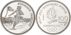 World Coins - France, 100 Francs, 1992 Olympics, Albertville, Ice Skating, 1989, MDP, BE