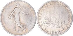 World Coins - Coin, France, Semeuse, Franc, 1907, Paris, , Silver, KM:844.1