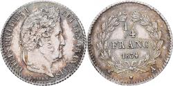 World Coins - France, Louis Philippe I, 1/4 Franc, 1834, Paris, Silver,