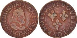 World Coins - Coin, France, Henri IV, Double Tournois, 1609, Nantes, , Copper