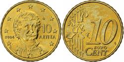 World Coins - Greece, 10 Euro Cent, 2004, Athens, , Brass, KM:184