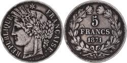 World Coins - Coin, France, Cérès, 5 Francs, 1871, Bordeaux, , Silver, KM:818.2