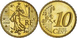World Coins - France, 10 Euro Cent, 2002, Paris, Proof / BE, , Brass, Gadoury:4a