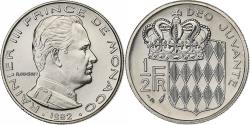 World Coins - Monaco, Rainier III, 1/2 Franc, 1982, MDP, série FDC, Nickel,