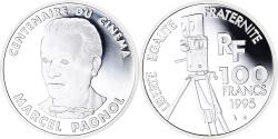World Coins - Coin, France, Marcel Pagnol, Centenaire du Cinéma, 100 Francs, 1995, Paris, BE