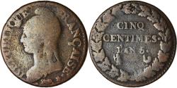 World Coins - Coin, France, Dupré, 5 Centimes, AN 5, Orléans, , Bronze, KM:640.9