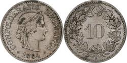 World Coins - Switzerland, 10 Rappen, Libertas, 1884, Bern, Copper-nickel, , KM:27