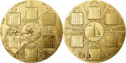 World Coins - France, Medal, Calendrier, Signes du Zodiaque, 1982, Gilt Bronze, Fourbé