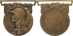 World Coins - France, Grande Guerre, Medal, 1914-1918, Very Good Quality, Morlon, Bronze, 32