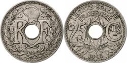 World Coins - France, 25 Centimes, Lindauer, 1915, Paris, Souligné, Nickel,