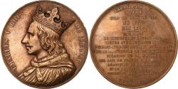 World Coins - France, Medal, Les Rois de France, Charles V, 1836, Bronze, Caqué,