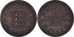 World Coins - Coin, Guernsey, 8 Doubles, 1868, Heaton, Birmingham, , Bronze, KM:7