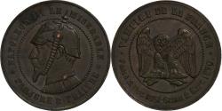 World Coins - France, Napoleon III, 10 Centimes, Sedan, 1870, Satirique, Bronze,