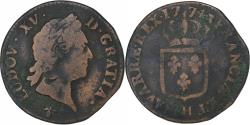 World Coins - France, Louis XV, Sol à la vieille tête, 1774, La Rochelle, Copper,