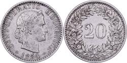 World Coins - Switzerland, 20 Rappen, 1884, Bern, Nickel, , KM:29