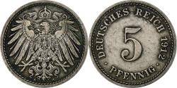 World Coins - GERMANY - EMPIRE, Wilhelm II, 5 Pfennig, 1912, Berlin, Copper-nickel,