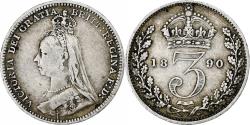 World Coins - Coin, Great Britain, Victoria, 3 Pence, 1890, , Silver, KM:758