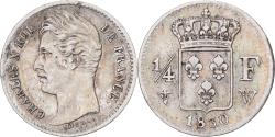 World Coins - France, Charles X, 1/4 Franc, 1830, Lille, Silver,