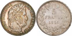 World Coins - France, Louis Philippe I, 5 Francs, 1834, La Rochelle, Silver,