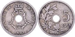 World Coins - Belgium, Leopold II, 5 Centimes, 1901, Brussels, Copper-nickel, , KM:46