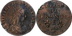 World Coins - France, Louis XIV, Liard de France, 1656, Meung-sur-Loire, Copper,