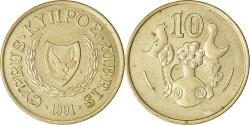 World Coins - Coin, Cyprus, 10 Cents, 1991, , Nickel-brass, KM:56.3